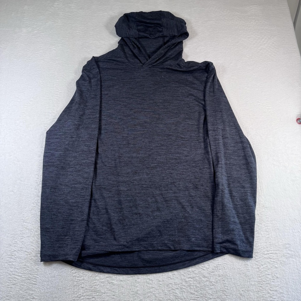 A1 Shirt Mens XL Gray Hooded Long Sleeve Qwick-Dry Performance Athletic Tee